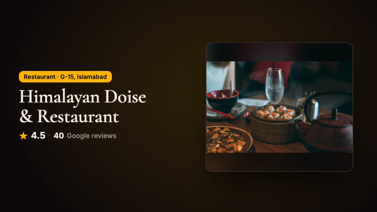 Himalayan Doise: a full menu with a picture for every dish