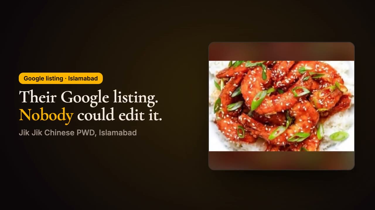 Jik Jik Chinese: their Google listing, back in their hands and rebuilt