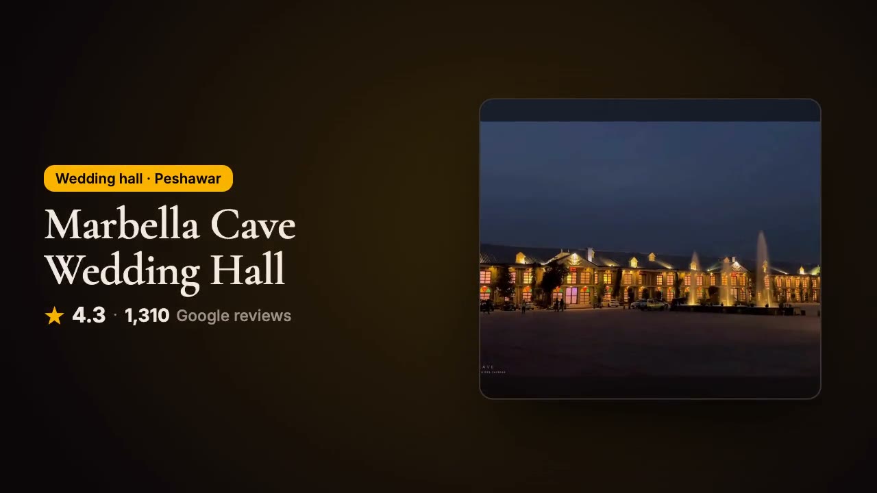 Marbella Cave: a wedding hall shown the way guests see it at night