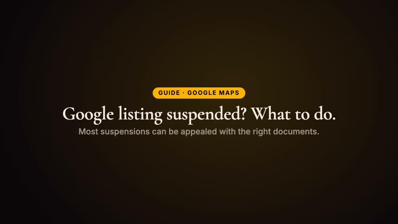 Google listing suspended? Explained