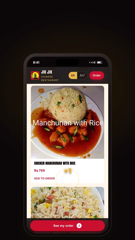 Restaurant: menu to WhatsApp order