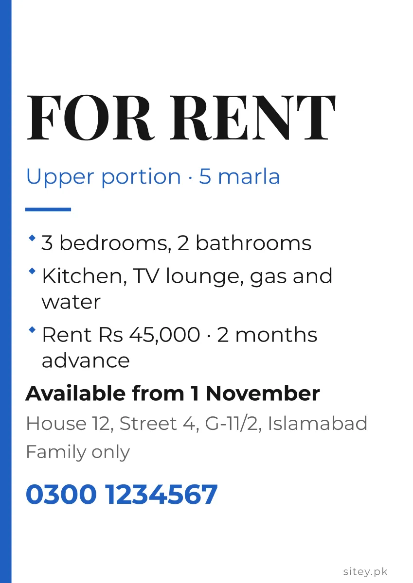 For rent and to let poster, Clean flyer design