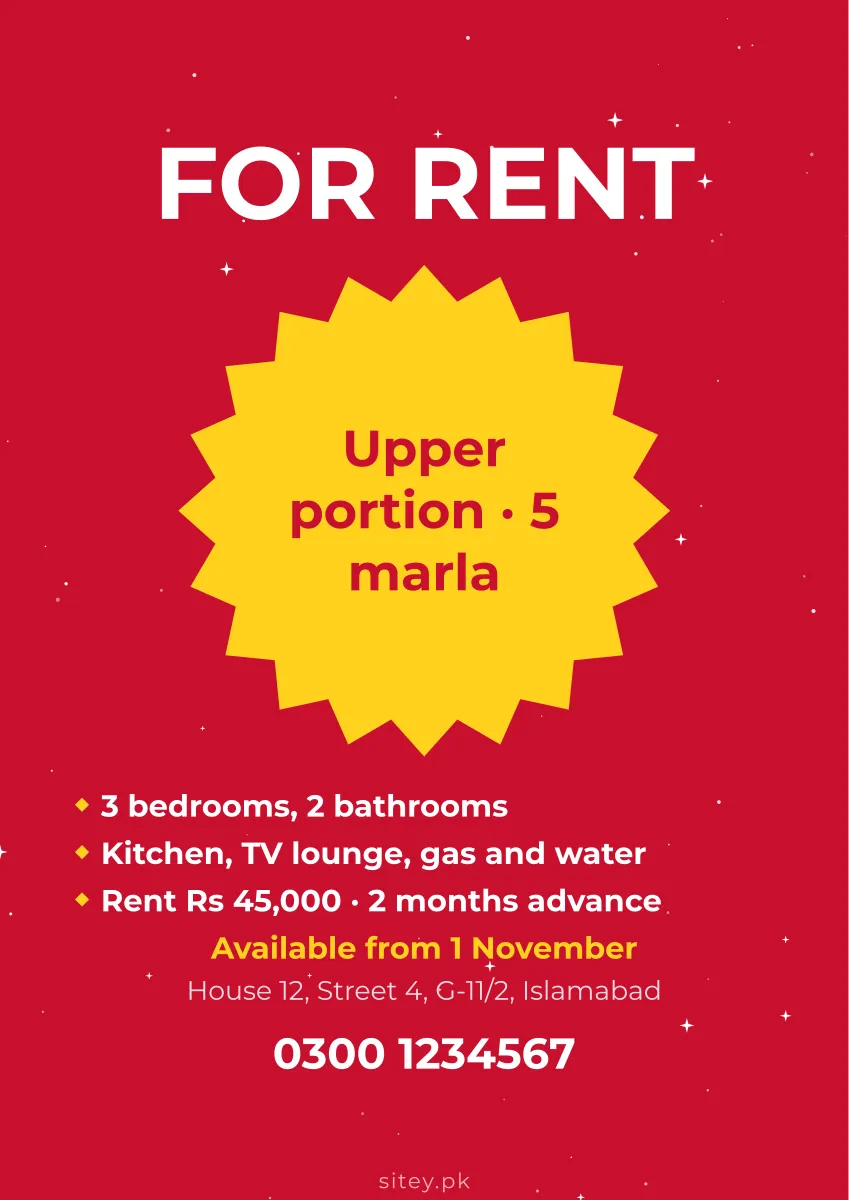 For rent and to let poster, Sale & offer design