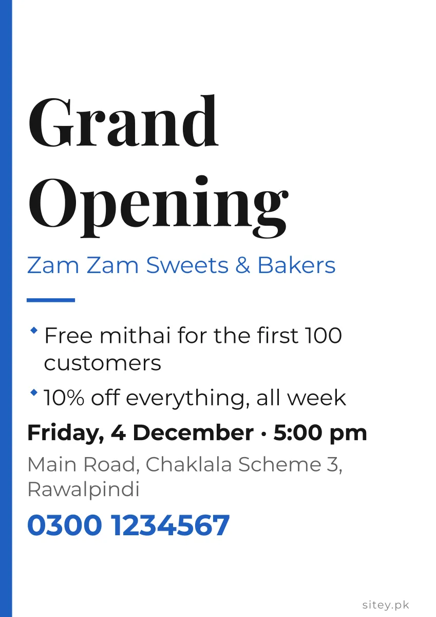 Grand opening poster, Clean flyer design