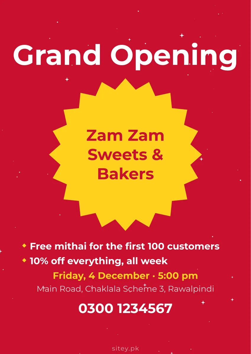 Grand opening poster, Sale & offer design