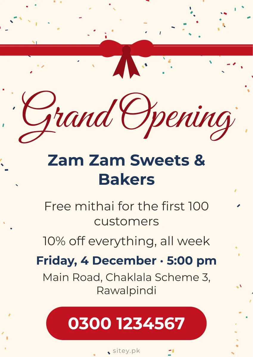Grand opening poster design