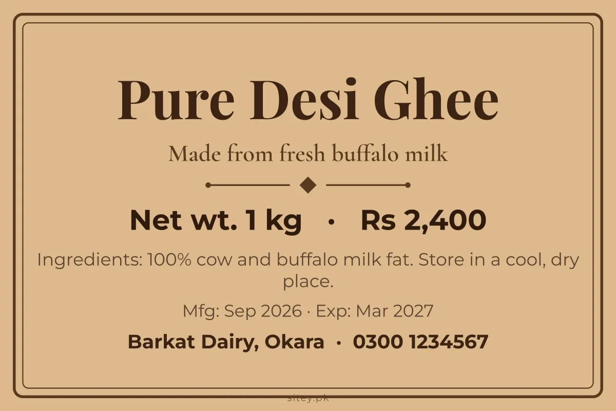 Kraft paper product label design