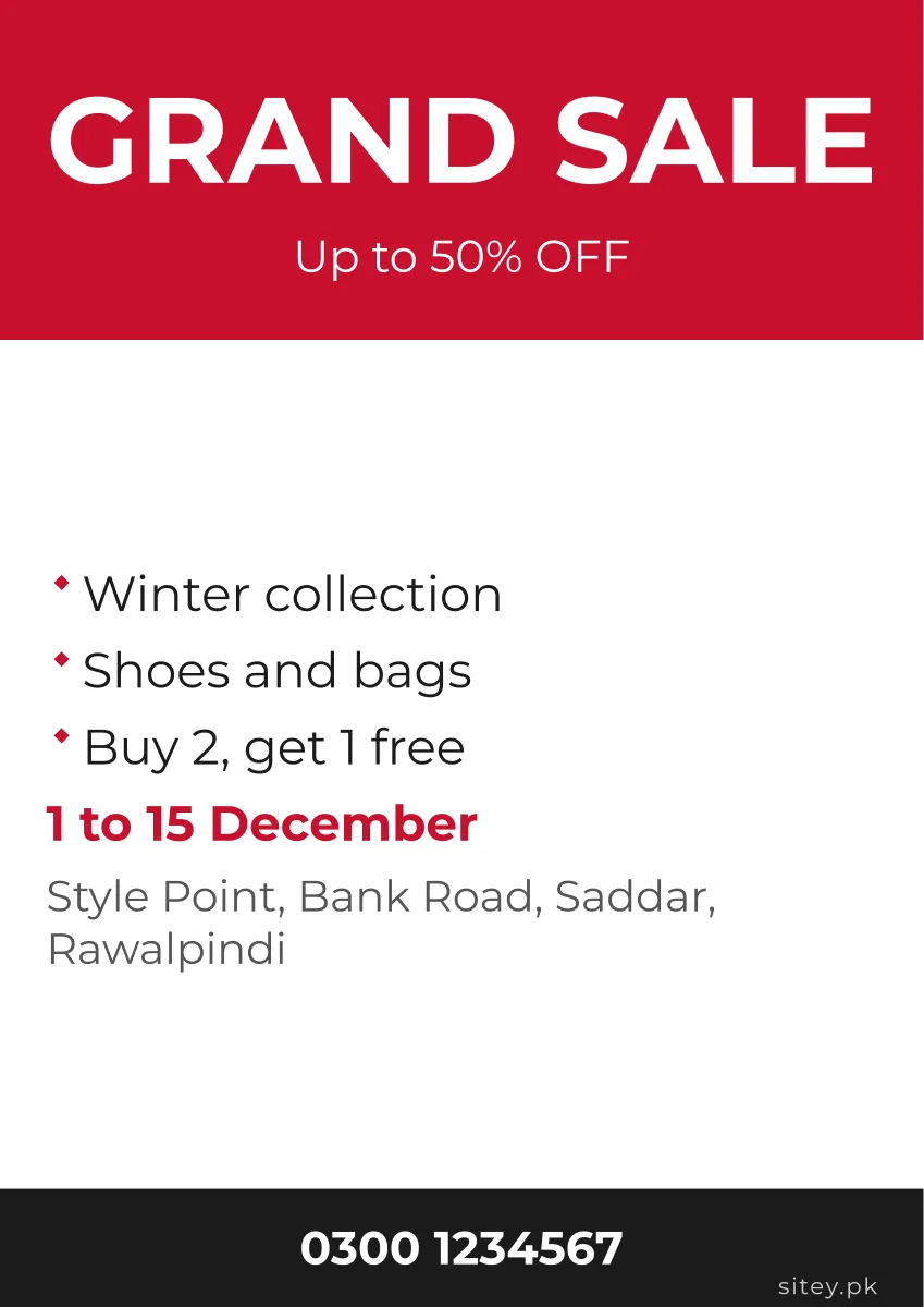 Sale poster and banner, Notice design